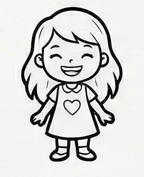 a drawing of a girl with a heart.webp